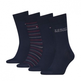 TommyHilfiger4stuksMenClassicSocksTinGiftboxActie