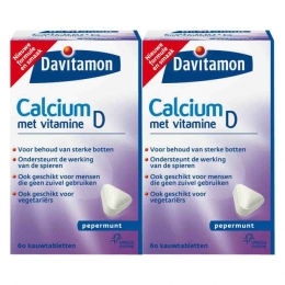 GratisVerzending2xDavitamonCalciumVitamineD3Pepermunt60kauwtabletten