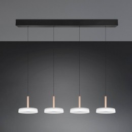 TrioLightingLEDhanglampCelestewitbruin115cm4-lampsglasdimbaar