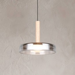 TrioLightingLEDhanglampCelestechroomhout22cmglasdimbaar