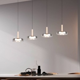 TrioLightingLEDhanglampCelestechroomhout115cm4-lampsglasdimbaar