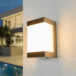 LindbyLEDbuitenwandlampSeverinaroestvrijstaal