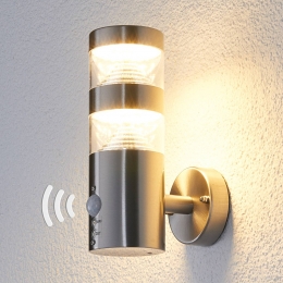LindbyLEDbuitenwandlampLanea22cmroestvrijstaalsensor