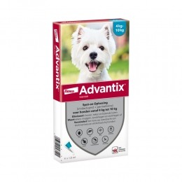 AdvantixSpotOn100AntiVlooienenTekenDruppelsHond4-10kg4pipetten