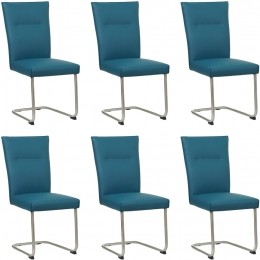 Setvan6BlauwelerenRetro-pootrondrvs-ToledoLeerTurquoiseblauwleer