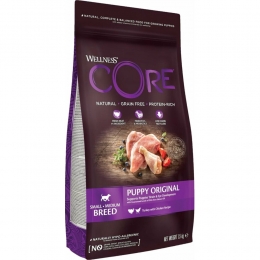 4xWellnessCoreHondenvoerPuppyKalkoen-Kip15kg
