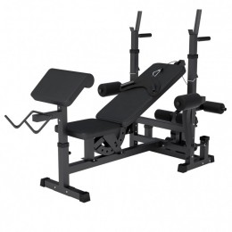 UniverseleHalterbankZwart-VerstelbareFitnessBank-HomegymBank-Dipsteunen-Haltersteunen-Butterflies-LegCurl-GorillaSports