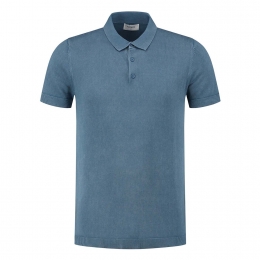 PurewhiteKnittedPoloWithTrianglePrint