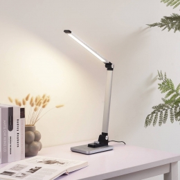 LindbyLEDtafellampValtariszilveraluminiumCCTdimbaar