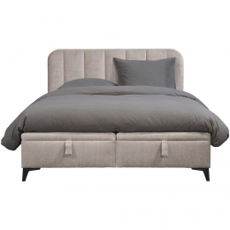 LeenBakker-BedLizzMetOpbergruimte-Kiezel-160x200Cm-Stof-BeigeTaupe-210x161x110Cm