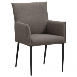 LeenBakker-EetkamerstoelTeun-Stof-Taupe-585x64x915Cm
