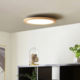 LucandeLEDplafondlampJoren38cmhoutCCTafstandsbediening
