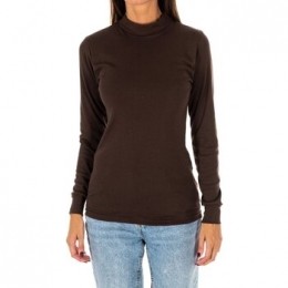 T-ShirtLangeMouwKissesampLove1625-M-CHOCOLATE