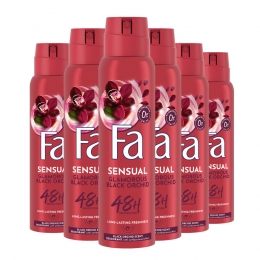 6xFaDeodorantSprayGlamorousBlackOrchid150ml