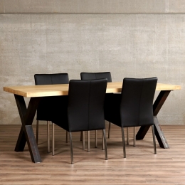Setvan4lereneetkamerstoelen-zwartleer-EchtleerModernontdekdeveleLeersoortenenKleurenbijShopX