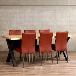 Setvan6eetkamerstoelen-bruinleer-EchtleerModernontdekdeveleLeersoortenenKleurenbijShopX