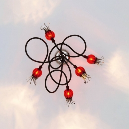 SerienLightingserienlightingPoppydeck5-lampszwartrubyrood