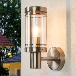 LindbybuitenwandlampDjorialuminiumkleurigroestvrijstaalE27