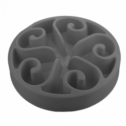 EatSlowLiveLongerAnti-schrokVoerbakRondGrijs30cm