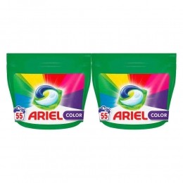 2xArielWasmiddel3in1PodsColor55stuks