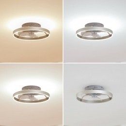 LindbyLEDplafondventilatorMomituzilverstil50cm