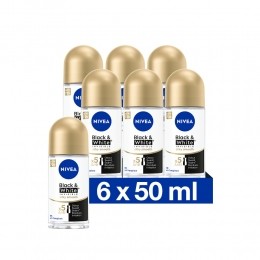 6xNiveaDeodorantRollerBlackWhiteSilkySmooth50ml
