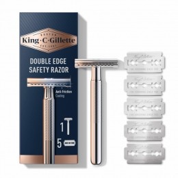 KingCGilletteDoubleEdgeSafetyRazorHouderenScheermesjes5stuks
