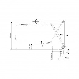 LEDbureaulampMAULoptimusantracietklemvoetdimbaarCCT
