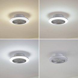LindbyLEDplafondventilatorMamutizilverstil55cm