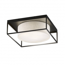 FISCHERHONSELPlafondlampCarre60x60cmstoffenkapwit