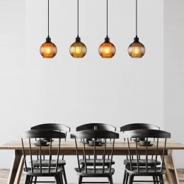 GloboHanglampZumbagroenbronspetrol90cm4-lichtsglas