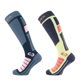 ProSocksIiSkisokkenDamesDubbelverpakking-Rozegeel