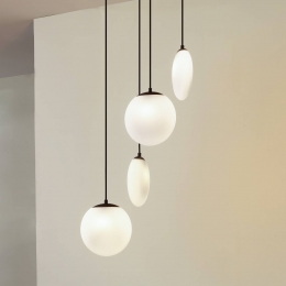 LucandehanglampLunellewitzwartglas4-lamps40cm