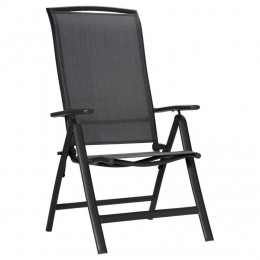 LeenBakker-TerrasstoelCannes7-standen-Mat-AluminiumNylon-Grijs-61x67x114Cm