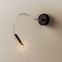 SOLLUXLIGHTINGWandlampFlexametflexibelearmzwart