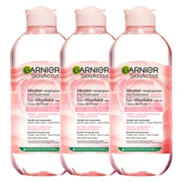 3xGarnierSkinActiveRozenwaterMicellairReinigingswater400ml
