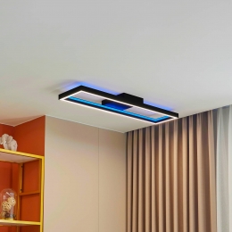 LucandeSmartLEDplafondlampTjado100cmzwartRGBW
