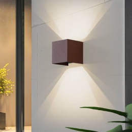LindbySmartLEDbuitenwandlampDararoesthoekigCCTRGBTuya