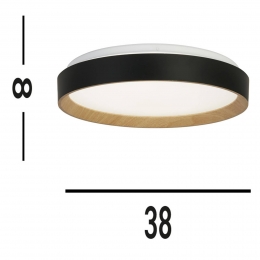 SearchlightSorrentoplafondlampzwarthoutendecor38cmAfstandsbediening