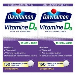 GratisVerzending2xDavitamonVitamineD10MCGVolwassenen150smelttabletten