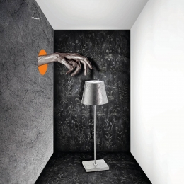 ZafferanoPoldinaLEDtafellampbatterijdecorzilver