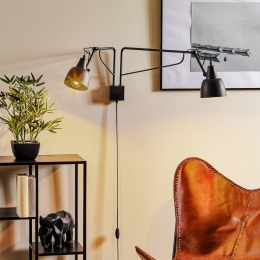ALDEXWandlamp1002metstekker2-lampszwart