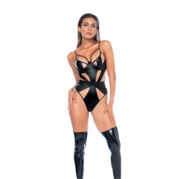 MapalBodysuitWetLookZwartXL