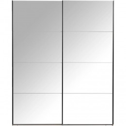 LeenBakker-SchuifdeurkastBergamoMetSpiegeldeuren-Eikenkleur-221x1785x666Cm-Spaanplaat-Bruin-1785x221x666Cm
