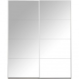 LeenBakker-SchuifdeurkastBergamoMetSpiegeldeuren-221x1785x666Cm-Spaanplaat-Wit-1785x221x666Cm