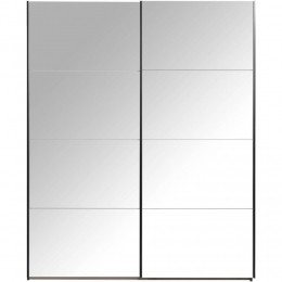 LeenBakker-SchuifdeurkastBergamoMetSpiegeldeuren-Antraciet-221x1785x666Cm-Spaanplaat-Grijs-1785x221x666Cm