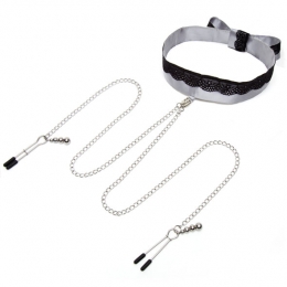 FiftyShadesofGreyPlayNiceSatijnenCollarTepelklemmen