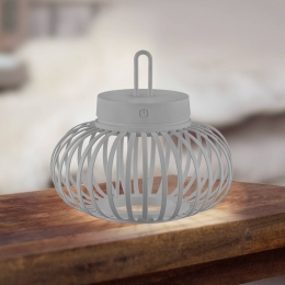 JUSTLIGHTLEDtafellampAkubagrijs-beige22cmbamboe