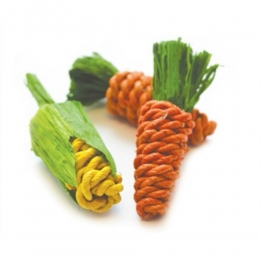 HappyPetSisalWortelsenMaisMiniOranje-Groen-Geel3stuks