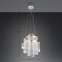 RealityLeuchtenPompLEDhanglamp38cmchroomacrylmetaalCCT